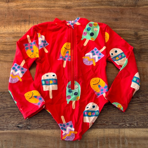Stella McCartney Kids Red Ice Cream Print Rashguard - Picture 1 of 5